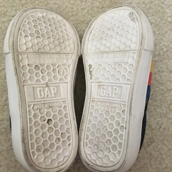 GAP Kids Color Stripes Slip-On Shoes Soft Sneakers Toddler Size US 7 EU 24 - Picture 8 of 11